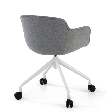 visitor chair anthracite swivel with casters fabric upholstered armrests 5
