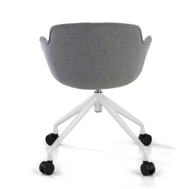 visitor chair anthracite swivel with casters fabric upholstered armrests 6
