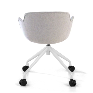 visitor chair gray swivel with casters fabric upholstered armrests 6