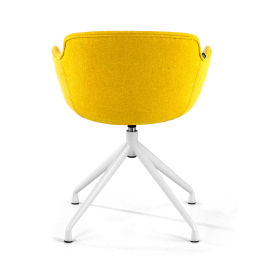 visitor chair yellow pyramid base fabric upholstered armrests 5