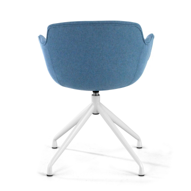 visitor chair blue pyramid base fabric upholstered armrests 5