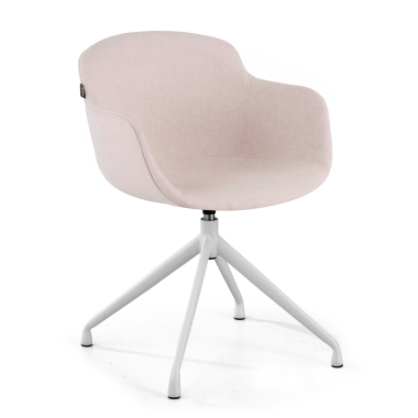 visitor chair beige pyramid base fabric upholstered armrests 1