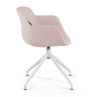 visitor chair beige pyramid base fabric upholstered armrests 3