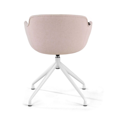 visitor chair beige pyramid base fabric upholstered armrests 5