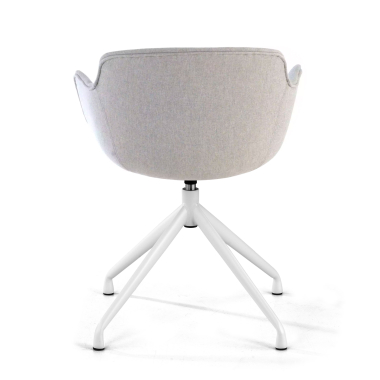 visitor chair gray pyramid base fabric upholstered armrests 5