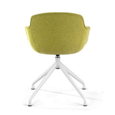 visitor chair green pyramid base fabric upholstered armrests 5