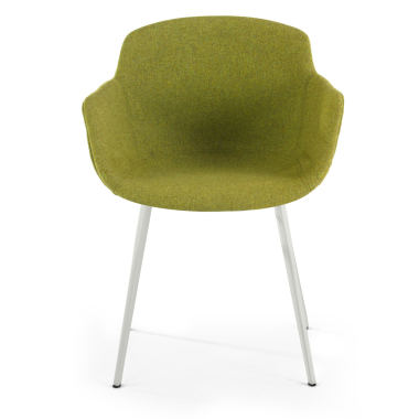 visitor chair green 4 legs fabric upholstered armrests 2