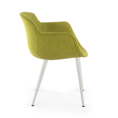 visitor chair green 4 legs fabric upholstered armrests 3