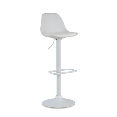 kitchen stool white stool metal legs synthetic leather no armrests 1