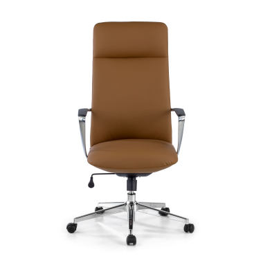 office chair beige high back synthetic leather fixed armrests 3