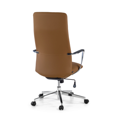 office chair beige high back synthetic leather fixed armrests 5