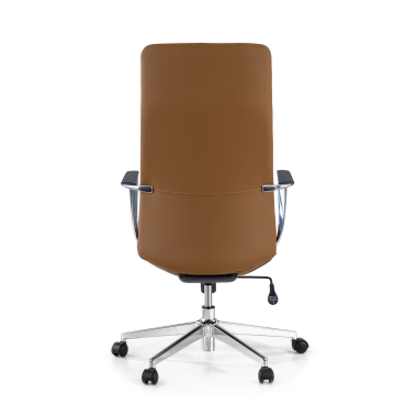 office chair beige high back synthetic leather fixed armrests 6