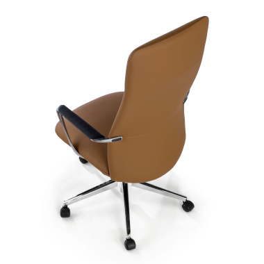 office chair beige high back synthetic leather fixed armrests 7