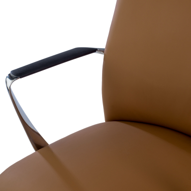 office chair beige high back synthetic leather fixed armrests 9