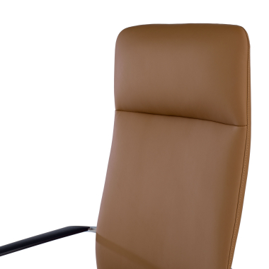 office chair beige high back synthetic leather fixed armrests 8