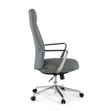 office chair gray high back synthetic leather fixed armrests 4