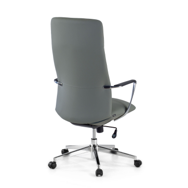 office chair gray high back synthetic leather fixed armrests 5