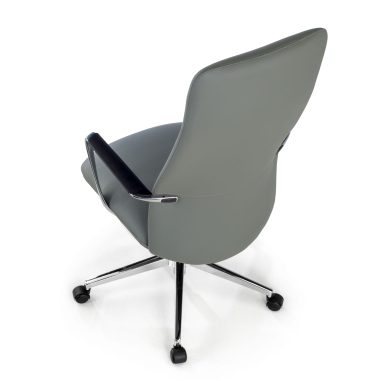 office chair gray high back synthetic leather fixed armrests 7