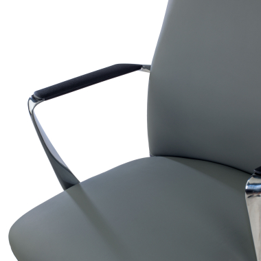 office chair gray high back synthetic leather fixed armrests 8
