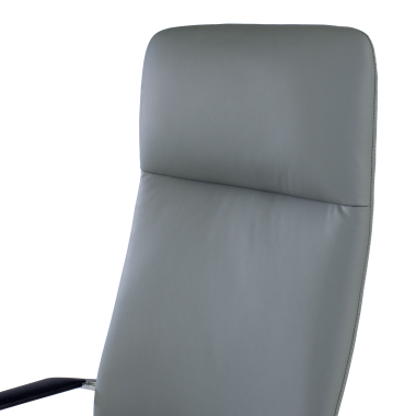 office chair gray high back synthetic leather fixed armrests 9