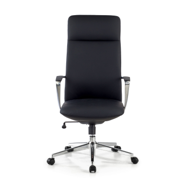 office chair black high back synthetic leather fixed armrests 3