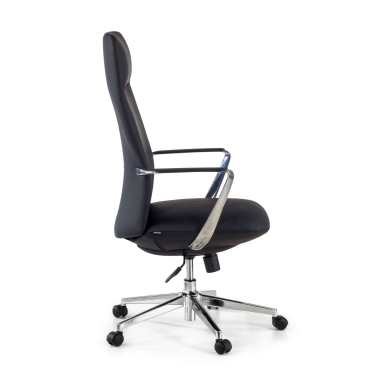 office chair black high back synthetic leather fixed armrests 4