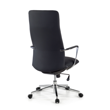 office chair black high back synthetic leather fixed armrests 5