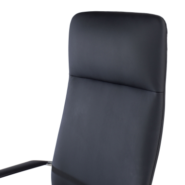 office chair black high back synthetic leather fixed armrests 9