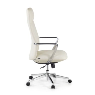 office chair white high back synthetic leather fixed armrests 4