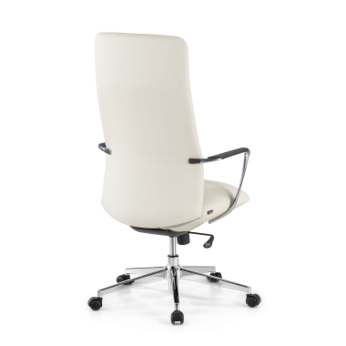 office chair white high back synthetic leather fixed armrests 5