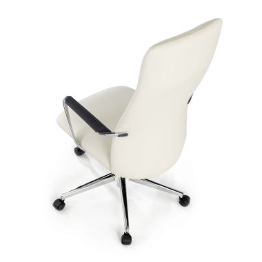 office chair white high back synthetic leather fixed armrests 7