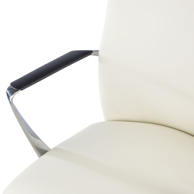 office chair white high back synthetic leather fixed armrests 8