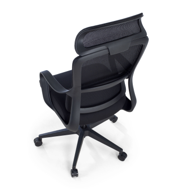 office chair black nebula mesh fixed armrests lumbar support headrest 7