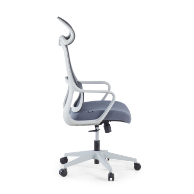 office chair white grey nebula mesh fixed armrests lumbar support headrest 4