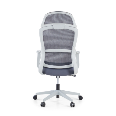 office chair white grey nebula mesh fixed armrests lumbar support headrest 6