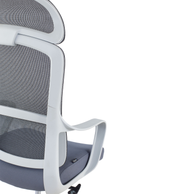 office chair white grey nebula mesh fixed armrests lumbar support headrest 8