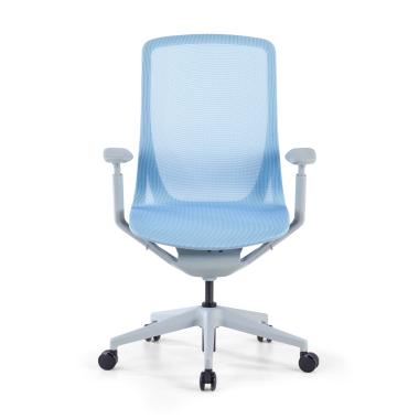 designer office chair white blue kinet mesh 3d adjustable armrests 3