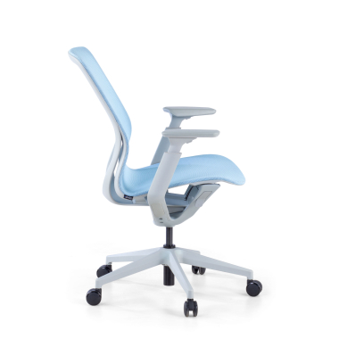 designer office chair white blue kinet mesh 3d adjustable armrests 5