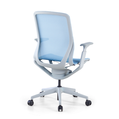 designer office chair white blue kinet mesh 3d adjustable armrests 6