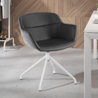 Ores Meeting Chair, pyramid base, excellent finishes, Faux leather