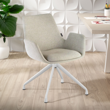 visitor chair gray swivel fabric upholstered armrests 2