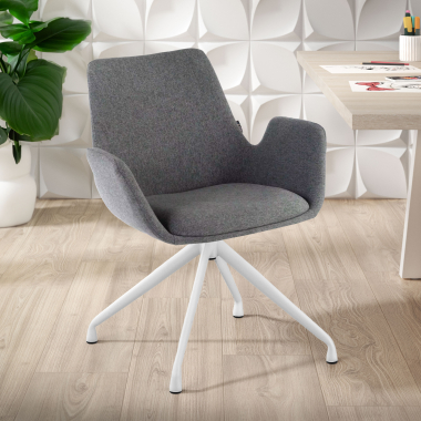 visitor chair anthracite swivel fabric upholstered armrests 2