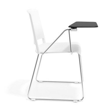 chair with writing tablet white with writing tablet fabric no armrests 3