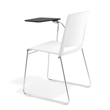 chair with writing tablet white with writing tablet fabric no armrests 5