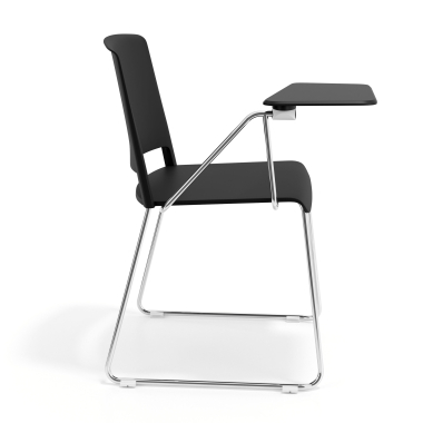 chair with writing tablet black with writing tablet fabric no armrests 3