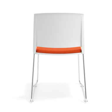 visitor chair white orange without arms upholstered fabric no armrests 4