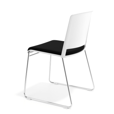 visitor chair white black without arms upholstered fabric no armrests 5