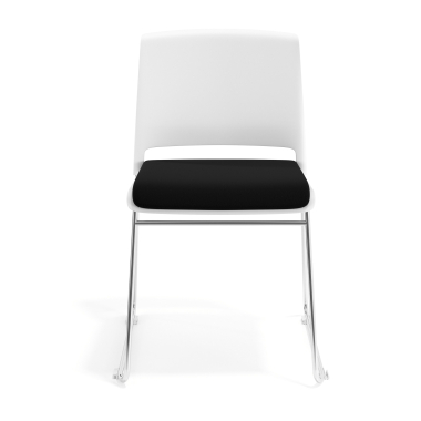 visitor chair white black without arms upholstered fabric no armrests 6