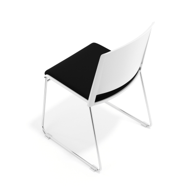visitor chair white black without arms upholstered fabric no armrests 7