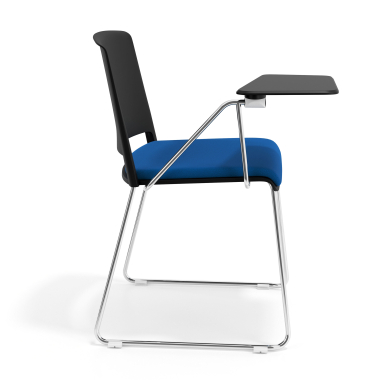 chair with writing tablet black blue with writing tablet upholstered fabric no armrests 3